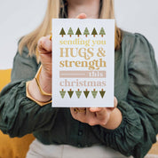 Hugs and Strength at Christmas Blank Post Card