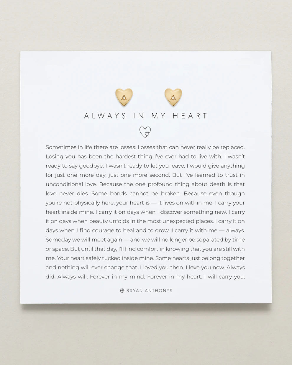 Always In My Heart Earrings Gold
